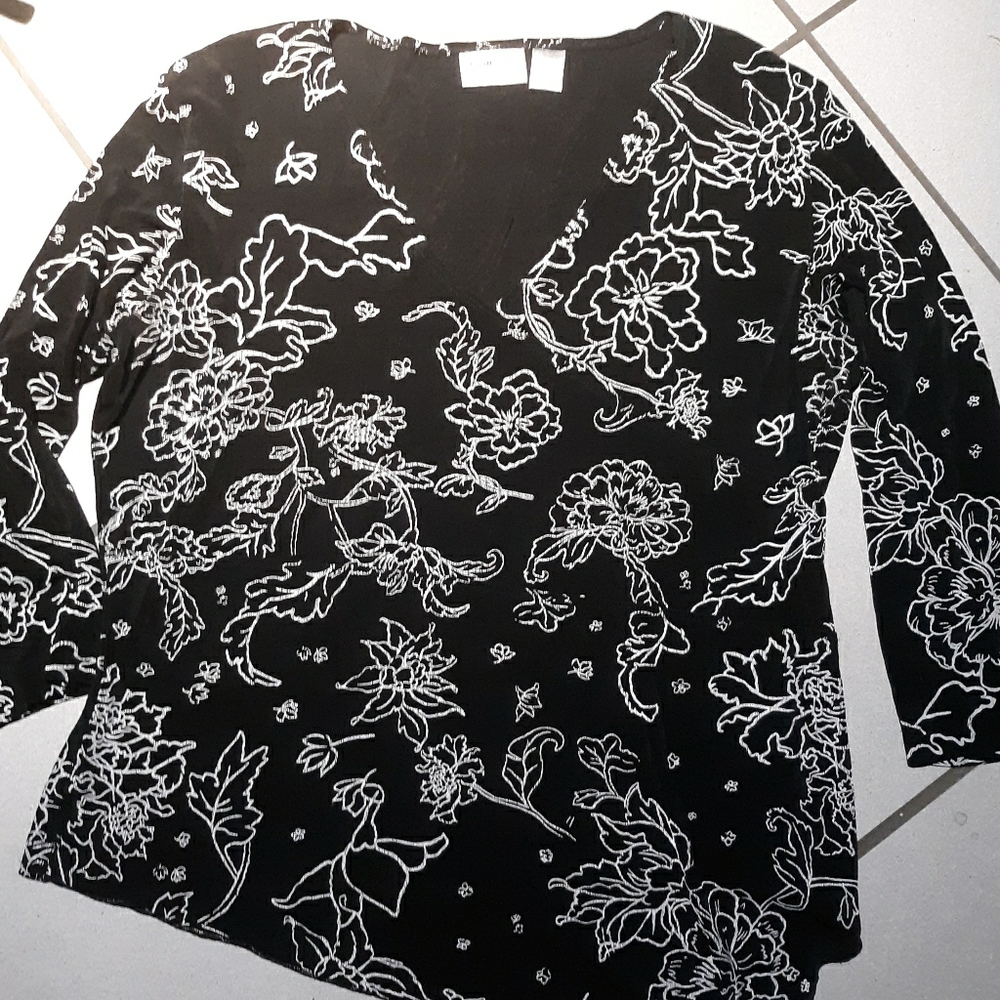 Chico's asymmetrical floral top